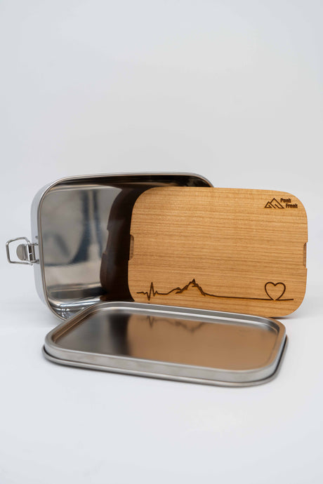 "Crazy for summit happiness" Lunch box beech