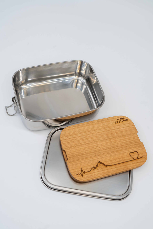 "Crazy for summit happiness" Lunch box beech